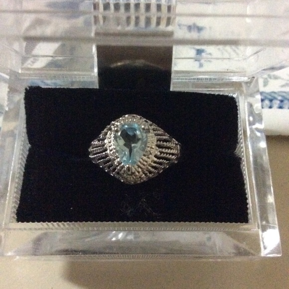 Jewelry - ON SALE Sterling Silver 925 Sky Blue Topaz Ring 8